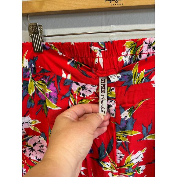Gypsies & Moondust floral boho style pants wide leg flowy - Picture 3 of 5